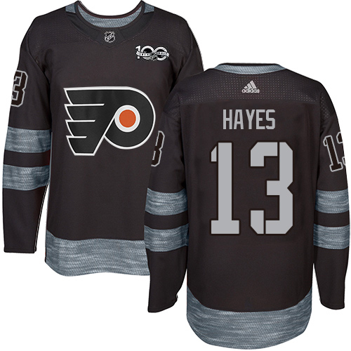 Cheap Adidas Men Philadelphia Flyers 13 Kevin Hayes Black 1917-2017 100th Anniversary Stitched NHL Jersey